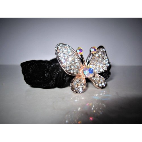 Generic Butterfly shaped hair tie pony tail holder scrunchie with crystals