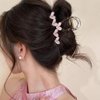 Heart Hair Claws for Women for Thick Hair French Hair Barrettes (Pink)