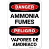 Danger Ammonia Fumes Bilingual Sign, 10x7 Inches, Rust Free .040 Aluminum, Fade Resistant, Made in USA