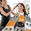 visesunny Barber Cape Gray White Cat Animal Polyester Hair Cutting Salon Cape Apron Anti-Static Haircut Water-Resistant Shaving Cloth Beard Shaving Bib Hairdressing Cape