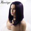 xiweiya Mixed Purple Short Cut Lace Front Wig Bob Straight Free Part Synthetic Wigs Heat Resistant Synthetic Lace Front Wigs for Women Dark Purple Short Haircut Hand Tied Replacement Full Wig