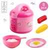 Vokodo Kids Rice Cooker Compact Size Kitchen Playset with Food Pieces Pretend Play Chef Appliances Early Learning Preschool Cooking Toy Battery Operated Great Gift for Children Boys Girls Toddlers