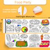 Jumbo Coloring Paper Roll for Kids, Toddler Drawing Paper Roll, Squeaky Clean Sticky Wall Painting Stickers Set for Edu Gift, 120 * 11.8 Inch (Food Party)
