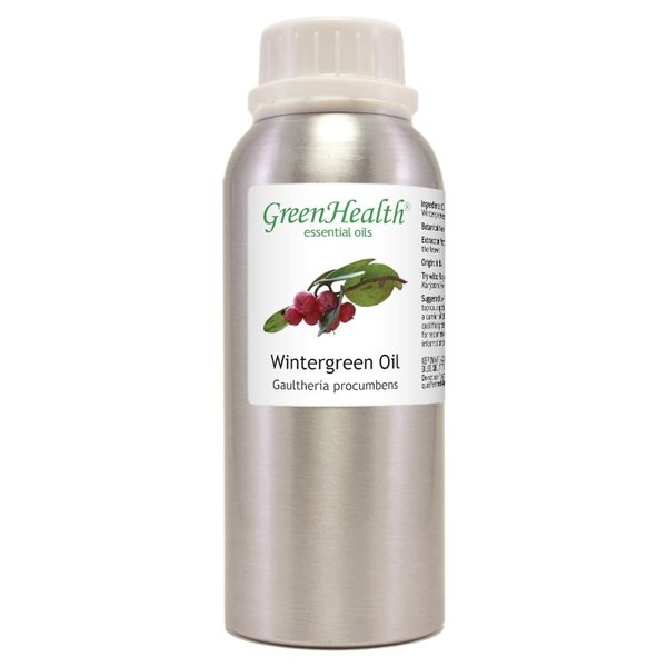 Wintergreen Essential Oil – 8 fl oz (237 ml) Aluminum Bottle w/Plug Cap – 100% Pure Essential Oil – GreenHealth