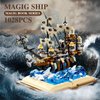 ZYLEGEN Pirate Ship Building Toy Set for Adults,Queen Mary Pirates Ship Building Blocks Kit,Sailboat Sets to Build, for Adult who Like Adventures Play and Book(1,028Pcs)
