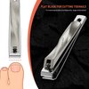 BEZOX Nail Clippers 2pcs Set - Straight Blade Toenail Clipper and Curved Blade Fingernail Clippers - Premium Nail Trimmer Cutter for Thick Nails and Ingrown Toenails - Grey