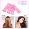 28 Pieces Hair Roller, 0.6 Inch/ 1.5 cm Small Size Plastic Hair Rollers Hair Curlers with Steel Pintail Comb Rat Tail Comb for Short Hair Long Hair Hairdressing Styling Tools (Pink)