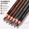 5 Pcs Waterproof Dual-Sided Fine Tip Brow Pencils Pack,Ultra-Fine Mechanical Pencil,Draws Tiny Brow Hairs, Defines, Fills Brows, Shapes, Contours, Combs, (Pack of 5)-Black
