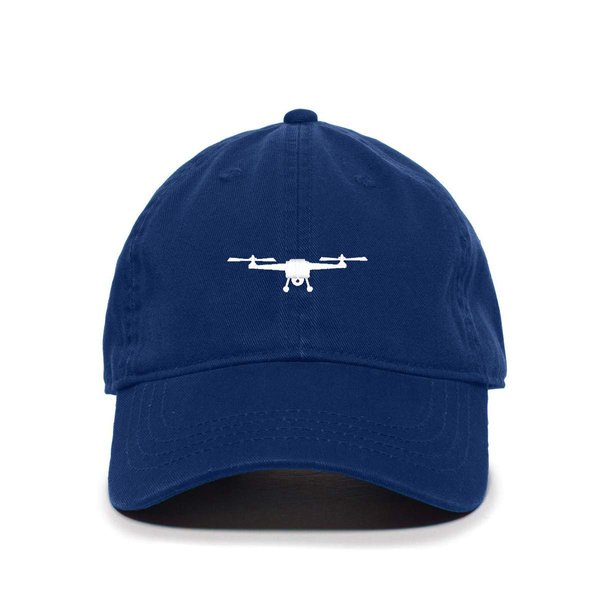 Tech Design Drone Symbol Baseball Cap Embroidered Cotton Adjustable Dad Hat Royal Blue