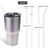 ZYTC Reusable Drinking Straws,Long Clear Plastic Straws for 20 OZ & 30 OZ Yeti,Ozark Trail Tumblers,Set of 8 with Cleaning Brushes (Plastic Drinking straws-8pcs+2)