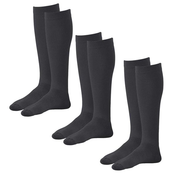 Ames Walker AW Style 122 Coolmax 15-20 mmHg Moderate Compression Knee High Socks (3-Pack) Black Medium