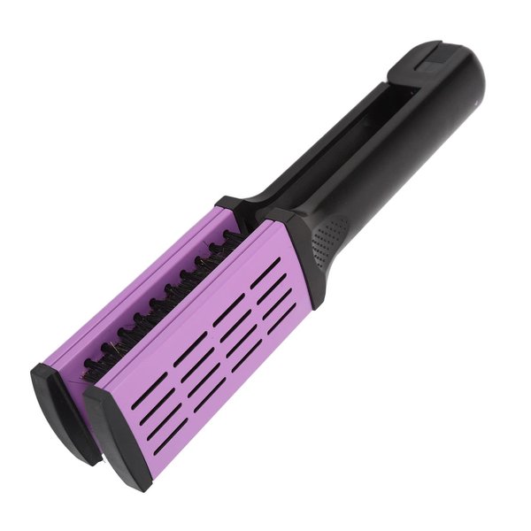 ZJchao Hair Straightening Double Brush Comb, Double Ended Bristle Hair Brush Clamp Straightener Comb, High Temperature Resistant, ABS Material, for Hairdressing Tool