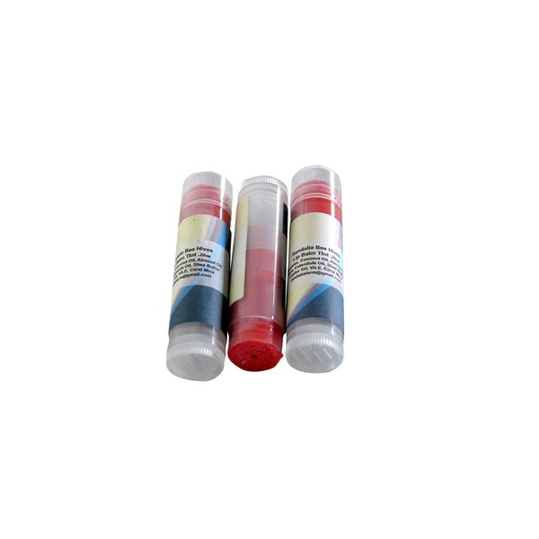 Set of 3 Lip Balm Tint, Coral Mica, Randalia Bee Hives
