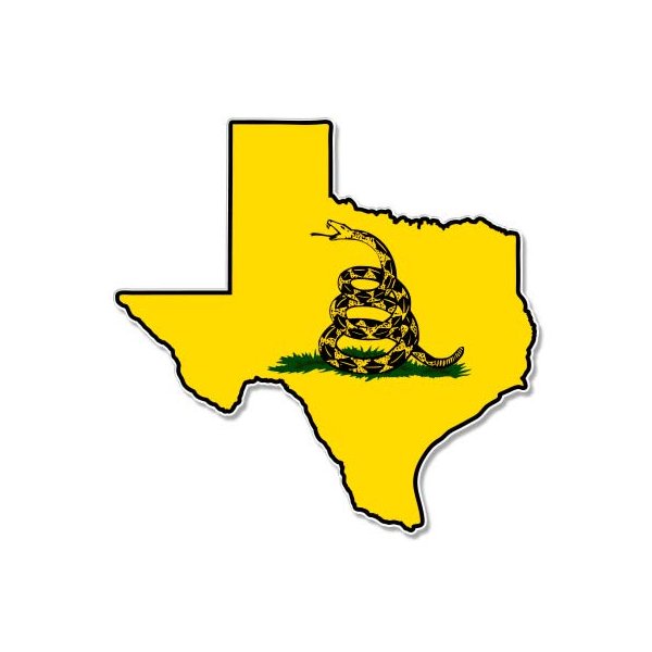 Texas Map Gadsden Flag - 12" Vinyl Sticker Waterproof Decal