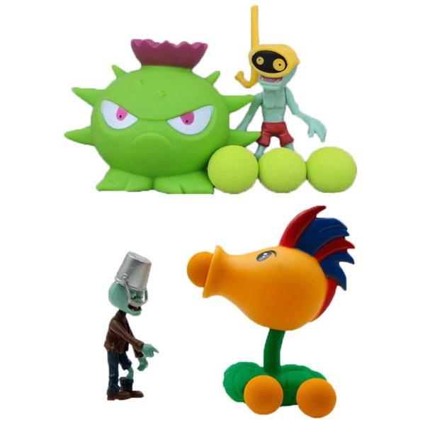 JHESAO 4 PCS Plants PVZ Toys Action Figures Zombies Toys PVZ Set 1 2 Mini Series Great Gifts for Kids and Fans, Birthday and Christmas Party