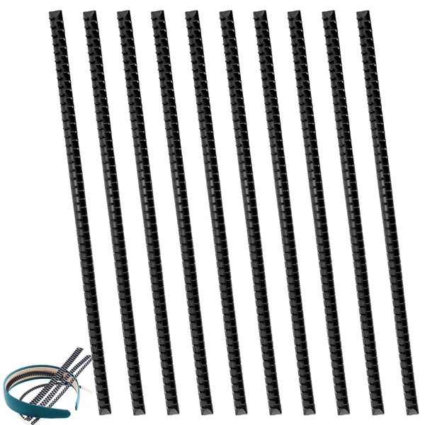 10 PACK Headband Teeth Strips, Anti-Slip Headband Teeth Strips Self-adhesive Hairband Teeth, Silicone Grips Slip Strips Bands, Craft Accessories(0.18 * 6.89in)