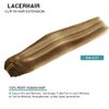 Lacer Hair Extensions Clip in Human Hair Ombre Chocolate Brown to Caramel Blonde with Brown Roots 120g 7pcs Remy Human Hair Extensions Clip in Real Natural Hair Extensions Straight 16 Inch