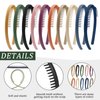 YONOY 10 PCS Thin Hair Bands with Teeth,Plastic Teeth Headbands Girls Teeth Comb Headband Non Slip Hair Comb Head Bands Hair Accessories,10 Colors Short Teeth Morandi