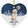 Cream Puppy Golden Retriever Dog Ornaments for 2025 Christmas Tree Personalized Name Gifts 2026 New Year Eve Decorations White Heart