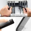 CestoMen 9pcs Carbon Fiber Stylist Combs Set, Anti Static Hair Cutting Comb Salon Styling Hairdressing Carbon Combs Rat Tail Comb for All Hair - Black