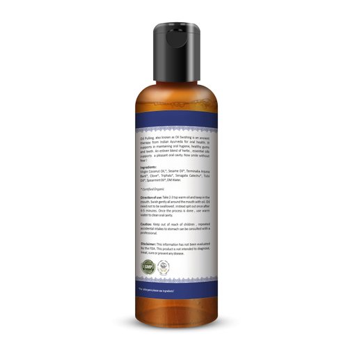 Shivamastu Ayurveda Swish Oil– Organic Oil Pulling Rinse with Coconut Oil– for Oral Health, Teeth, & Gums* – 6.76 fl oz - 200ml