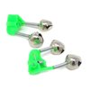 Wingsflying 10 Pcs Fishing Rod Extra Loud Alarm Dual Alert Bell Green Silver Tone