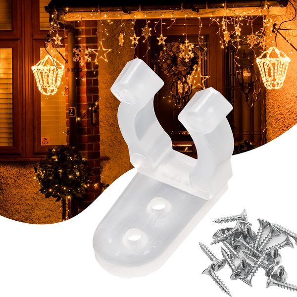 mxuteuk 100pcs 1/2 Inch LED Rope Light Clips Holder with 200 PCS Screws for Hanging Christmas Light Outdoor Wedding Patio LED Light Wall Mount G012-11-13