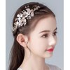 Denifery Flower Girl Headpiece for Wedding Princess Flower Pearl Wedding Comb Rhinestone Hair Comb for Women Girls Toddler Wedding Party Photography
