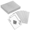 Amabro 100PCS Card Sleeves, Penny Sleeves Bling Silver Trading Card Protector Sleeve Transparent Standard Card Sleeves