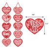 Valentine's Day Heart Banner Decorations - Conversation Hearts Hanging Porch Sign Banner Heart Garland Wedding/Valentines/Anniversary/Engagement/Birthday Party Decorations