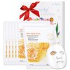 AMY'S DIARY 6 PCS Real Nature Hydrating Face Mask, Hyaluronic Acid, Vitamin C and E, Chamomile, Korean Beauty Essence Facial Paper Sheet Mask for Skin Care Moisturizing (Honey)