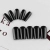Bellelfin 120Pcs Black Press on Nails Medium Square Glue on Nails, Glossy Solid Color Fake Nails Full Cover Acrylic Nails Press on for Women Girls Artificial Fingernails