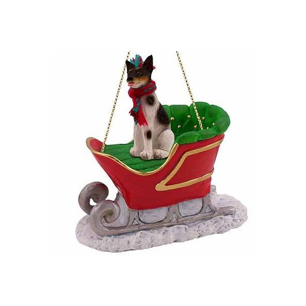 Rat Terrier Sleigh Ride Christmas Ornament - Delightful!