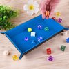 SIQUK Double Sided Dice Tray Folding Rectangle PU Leather and Sky Blue Velvet Dice Holder