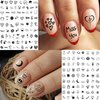 Bilizar 6 Sheets Self-Adhesive Snake Heart Moon Star Nail Art Sticker Decals, Abstract Lady Face Nail Stickers for Women DIY Manicure Decorations, Geometric Triangle Arrow Nail Decals Accessories Tip