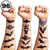100 PCS Bat Halloween Temporary Tattoos Birthday Party Decorations Supplies Favors Scary Halloween Bats Cute Decor Tattoo Stickers Gifts for Game Boys Girls Classroom School Prizes Reward