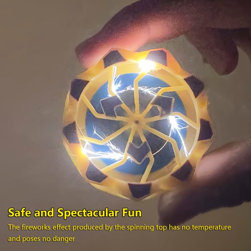 Fireworks Spinning Tops with Spark Effects, Bey Battling Top Burst Gyros Toy, Gift for Boys Ages 6-8-10-12, Fidget Sensory Toys for Kids with Autism, Perfect for Christmas and Party Favors (2-Pack)