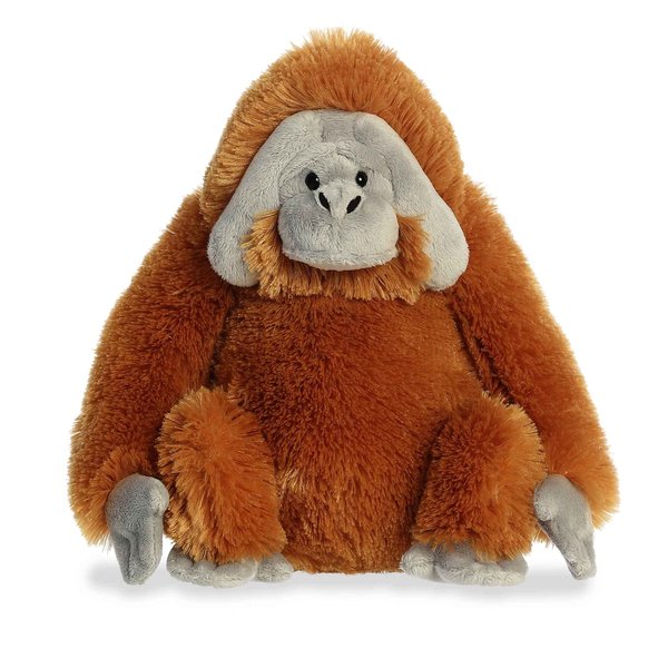 Aurora® Huggable Destination Nation™ Orangutan Stuffed Animal - Global Exploration - Learning Fun - Orange 12 Inches