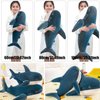 Kekeso Giant Shark Plush Pillow Soft Toy Stuffed Blue Shark Animal Pillow Comfortable Sleeping Pillow Back Cushion Doll Gift for Kids (Blue, 60cm/23.62inch)