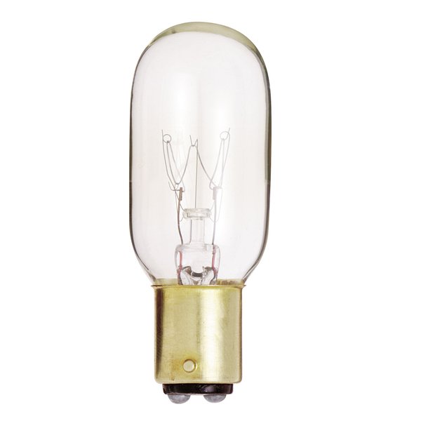 Satco S4719 130V DC Bayonet Base 15-Watt T7 Light Bulb, Clear