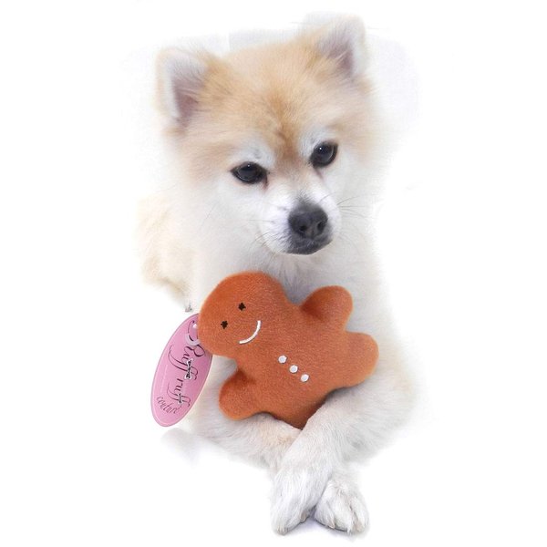 Ruff Ruff Couture Funny Squeaky Toys Pet Dog Teeth Toy Puppy Chew Sound Novelty for Small Dogs Plush Dog Toys Gingerbread Cookie