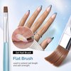 AIRSEE Nail Art Clean Up Brushes, 3 Pcs Painting Brushes for Nails with Flat/Oval/Fine Angled Gel Nail Brushes,Nail Brushes for Cleaning Nail Polish Mistake on the Cuticles