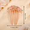 Aimimier Flower Crystal French Hair Comb Luxury Rhinestone Gem Side Combs Long Teeth Hair Pins Bridal Hair Accessories for Women Girls(Champagne)