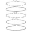 AOZEL Ankle Bracelets for Women, 925 Sterling Silver Plated Anklets Bracelet for Women Waterproof Cuban Link Chain Anklet Non Tarnish