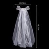 Framendino, Bow Bridal Tulle Hair Comb Short White Bridal Hair Bow Veil for Women Brides Proposal Bachelorette Party Anniversary