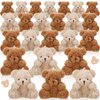 HyDren 24 Pcs 4 Inch Mini Stuffed Bear Bulk Small Plush Bear Stuffed Animal Tiny Soft Bear Doll Toy for Back to School Gift DIY Keychain Birthday Baby Shower Wedding Party Favors(2 Colors)