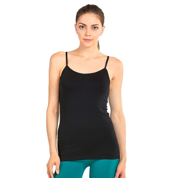 MOPAS Tank Top - Women's Seamless Nylon Camisole Tank Top - Black