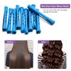 60PCS Hair Perm Rods Set Coolrunner Cold Wave Curlers Perming Rods Plastic Curler Perm Rods with Steel Pintail Comb, DIY Hair Curler Styling Tools for Hairdressing Hair (0.9cm, Blue) (0.9CM) (Blue)
