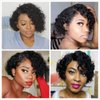 quickwig Human Hair Wigs Short Bob Curly Wig Lace Part Glueless Wigs Natural Wave African American Wigs for Black Women Natural Black Color