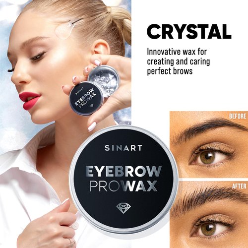 SINART Eyebrow Pro Wax Crystal, 3D Brows Styling Wax, Transparent Long Lasting Natural Eyebrow Wax Eyebrow Gel - 15q/ 0.51oz
